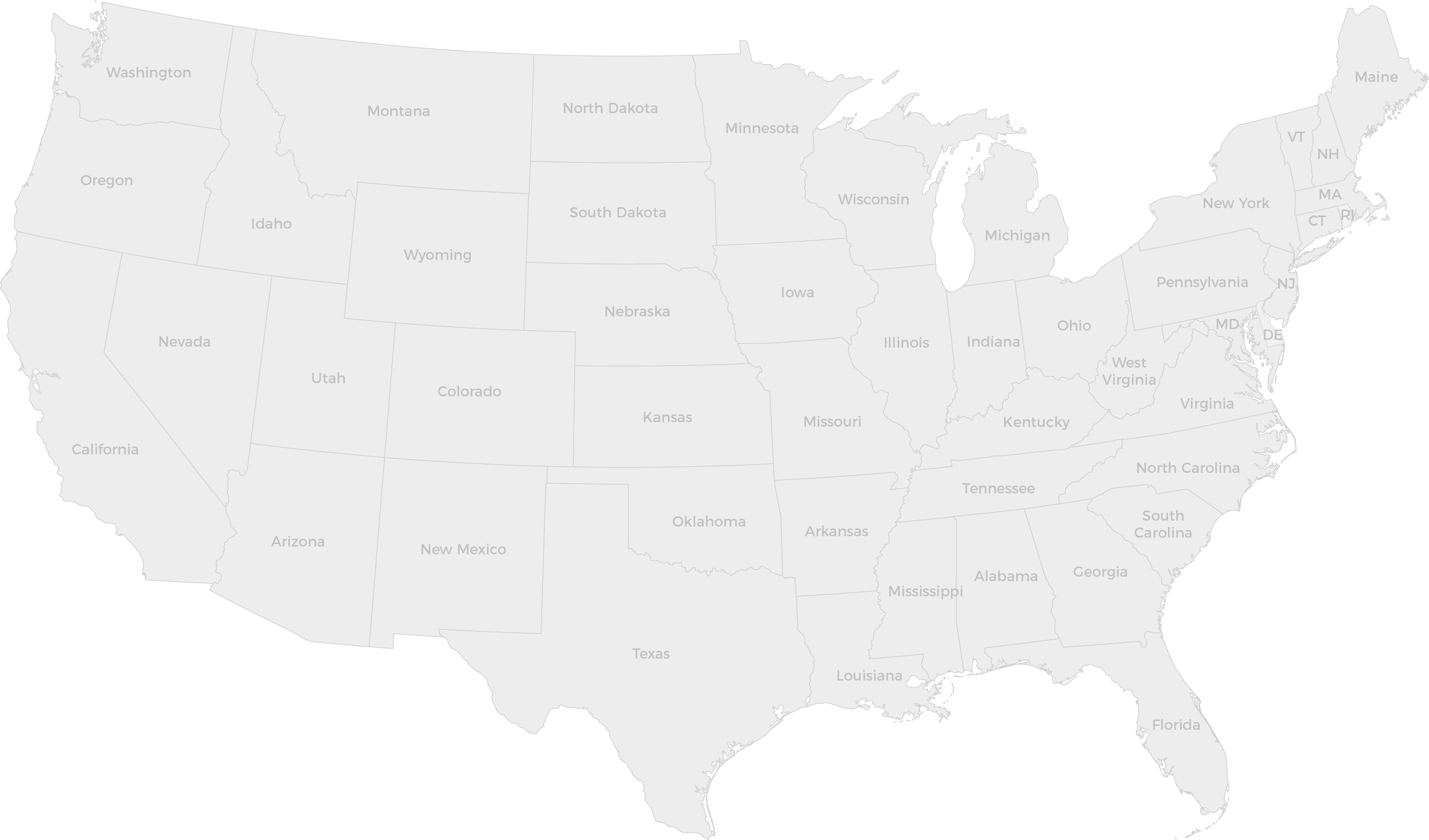 Map of the continental United States showing Cardinal partner locations